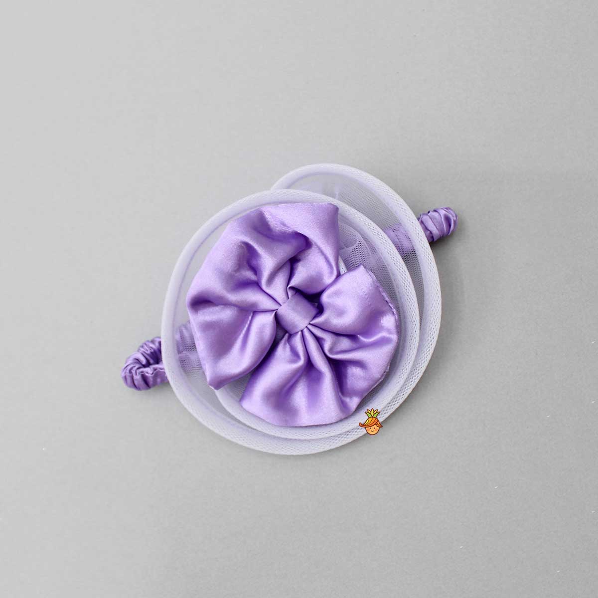 Ruffled Dress With Matching Bow And Swirled Bowie Headband