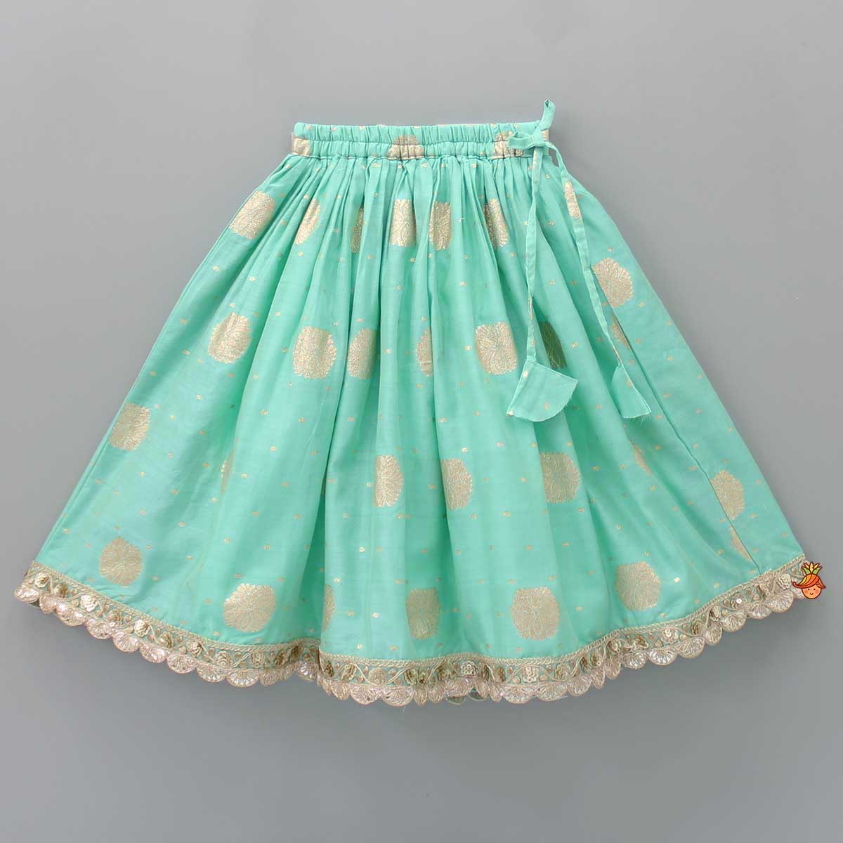 Pre Order: Chanderi Embroidered Green Top And Lehenga With Matching Dupatta