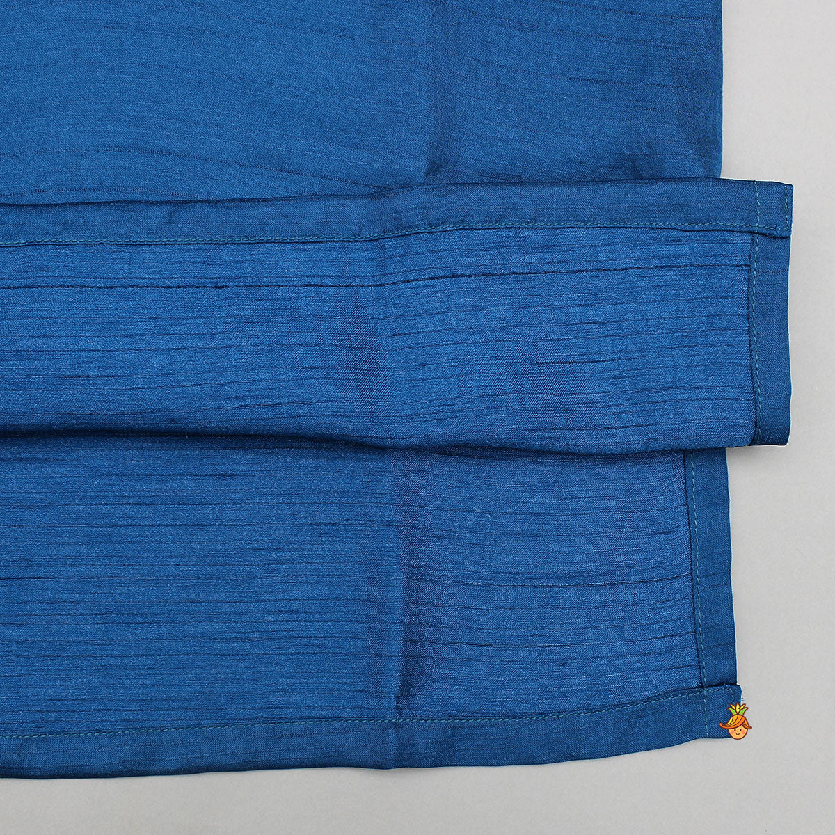 Pre Order: Blue Kurta With Bird Embroidered Green Jacket And Pyjama