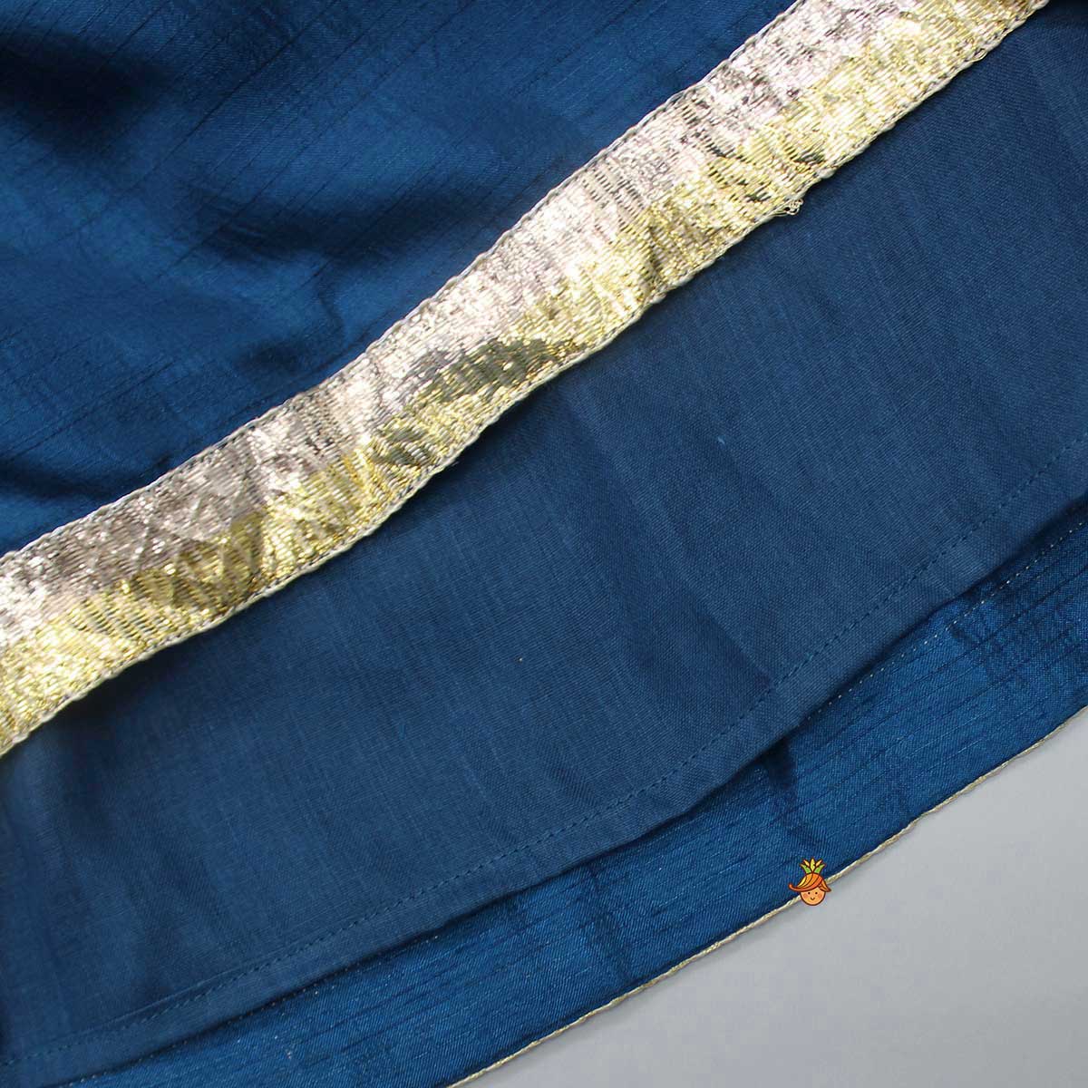 Pre Order: Green Top With Bird Embroidery And Lehenga