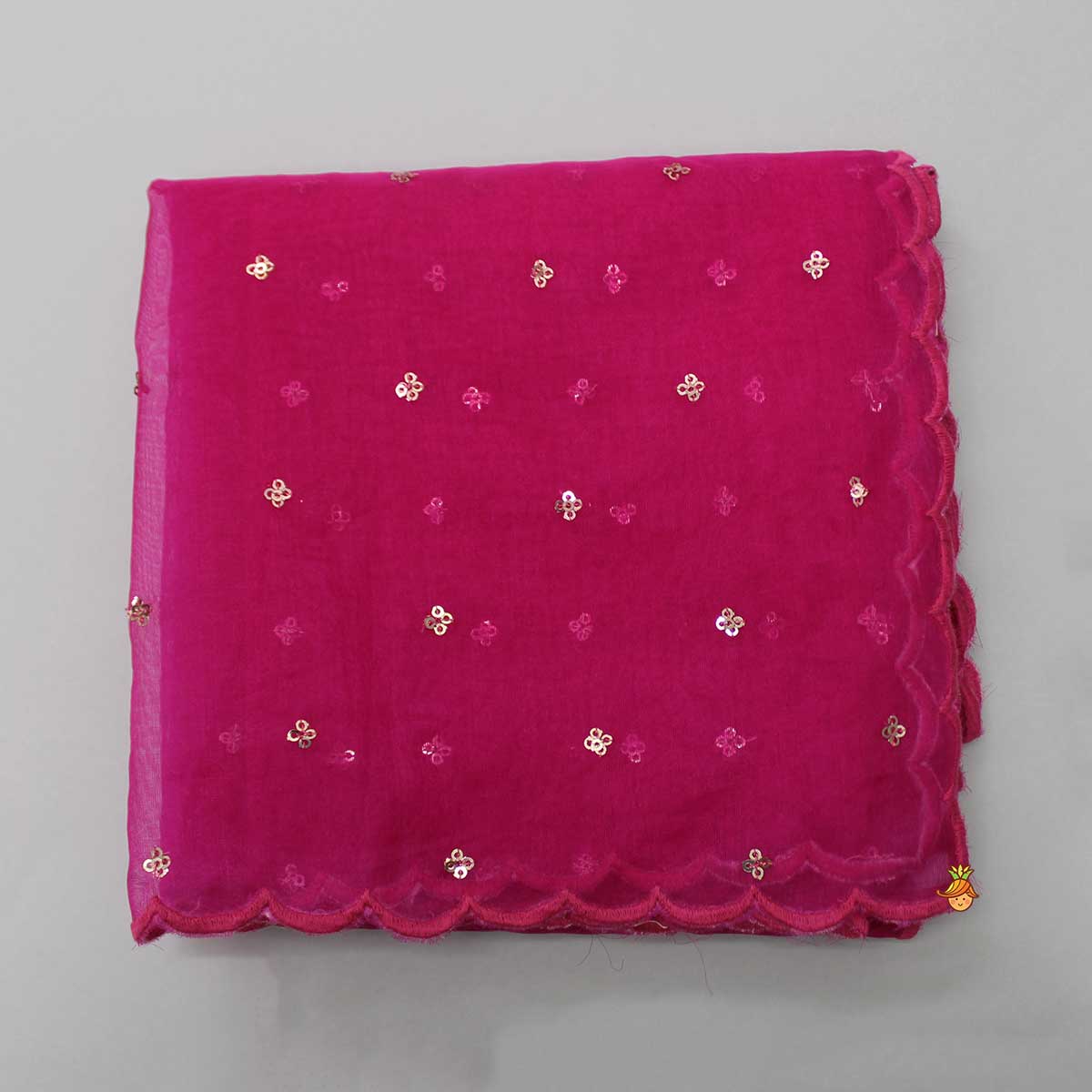 Pink Scalloped Dupatta