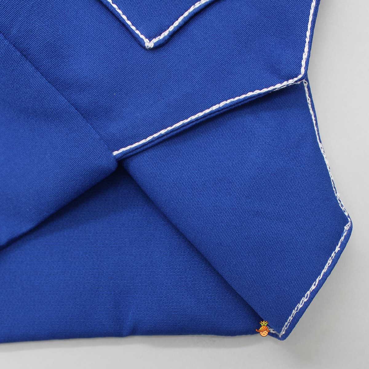 Pre Order: Collar Neck Blue Top And Pocket Detail Pant