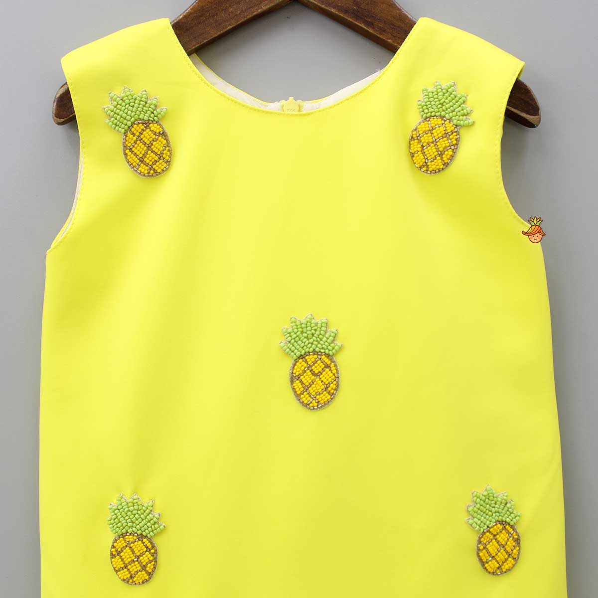 Cute Pineapple Embroidered Dress