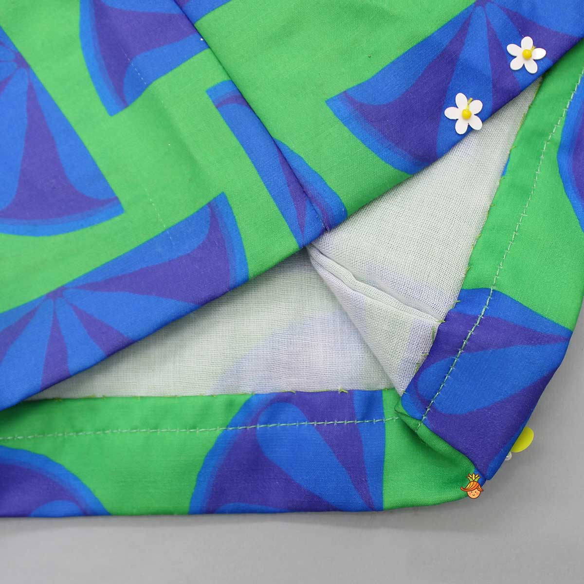 Printed Triple Knot Back Top And Skirt