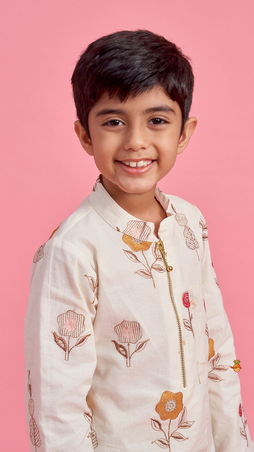 Pre Order: Floral Embroidered Kurta With Pyjama