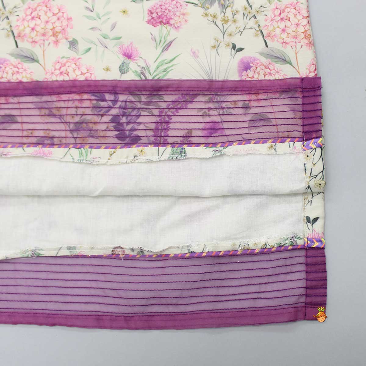 Pre Order: Pleated Front Placket Multicolour Kurta And Pyjama