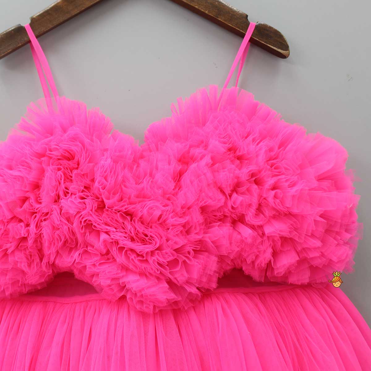 Pre Order: Pink Strappy Net Gown