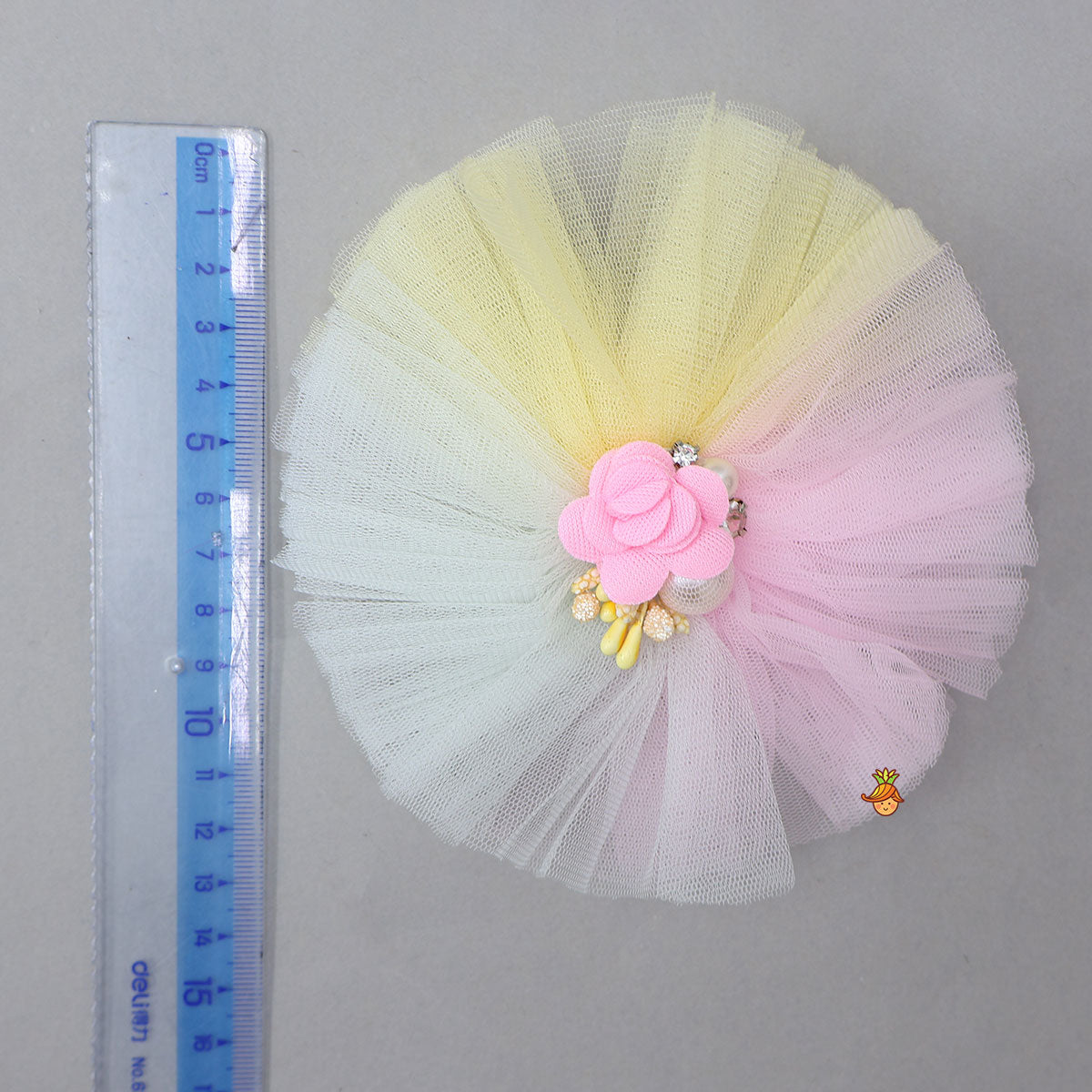 Flower Adorned Multicolour Hair Clip