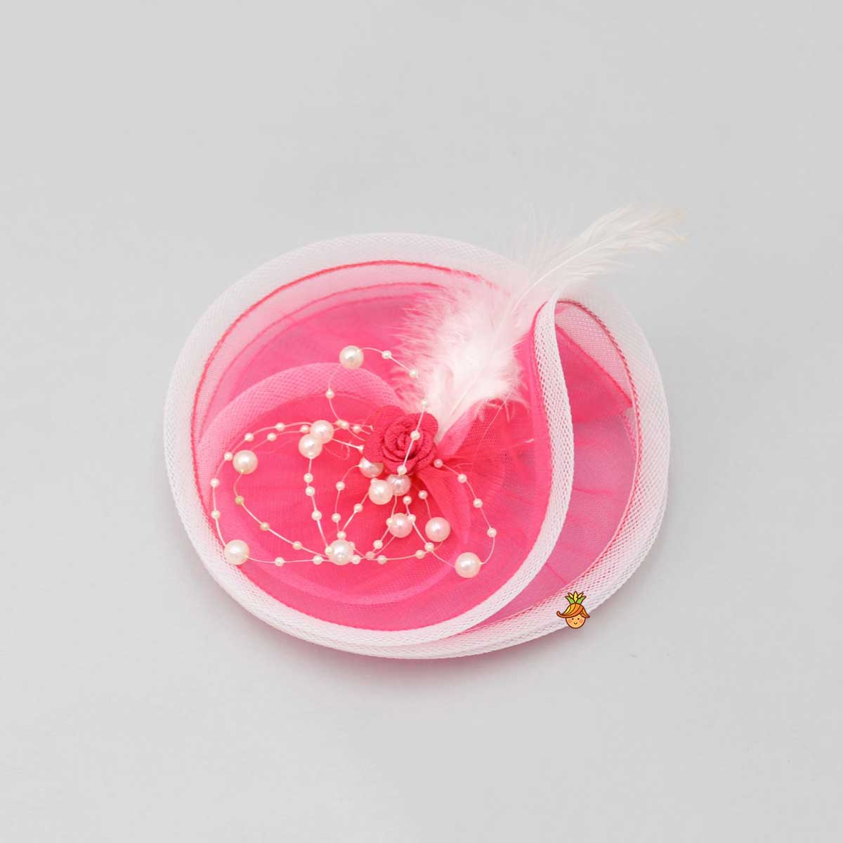 Rose Adorned Pink Alligator Hair Clip