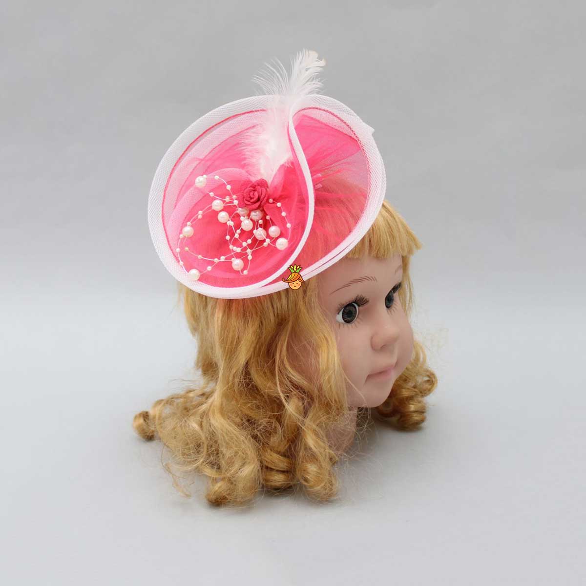 Rose Adorned Pink Alligator Hair Clip