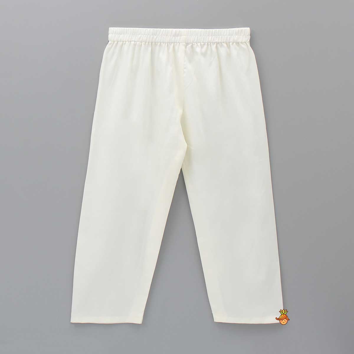 Pre Order: Mustard Kurta With Camel Embroidered Jacket And Pyjama