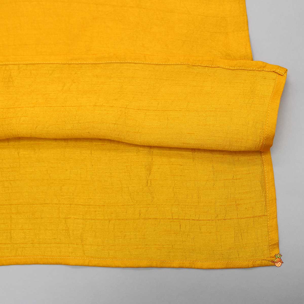 Pre Order: Mustard Kurta With Camel Embroidered Jacket And Pyjama