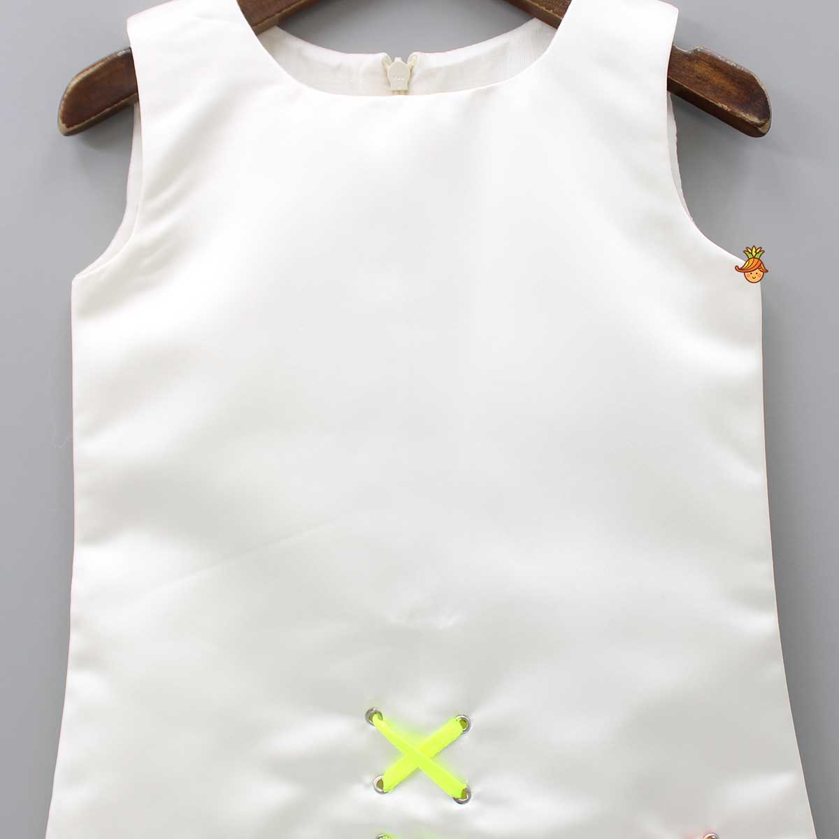 Pre Order: Off White Dress with Colourful Laces