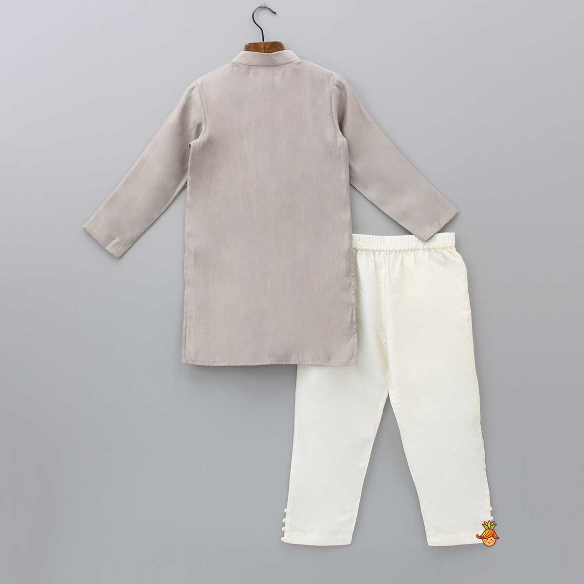 Pre Order: Embroidery And Sequins Lace Brown Kurta And Pyjama