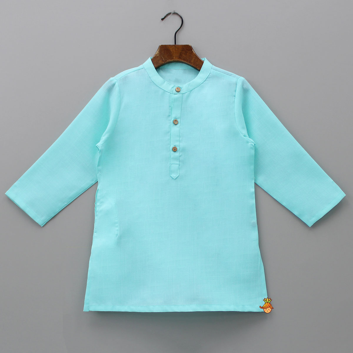 Blue Kurta With Multicolour Jacket And Pyjama