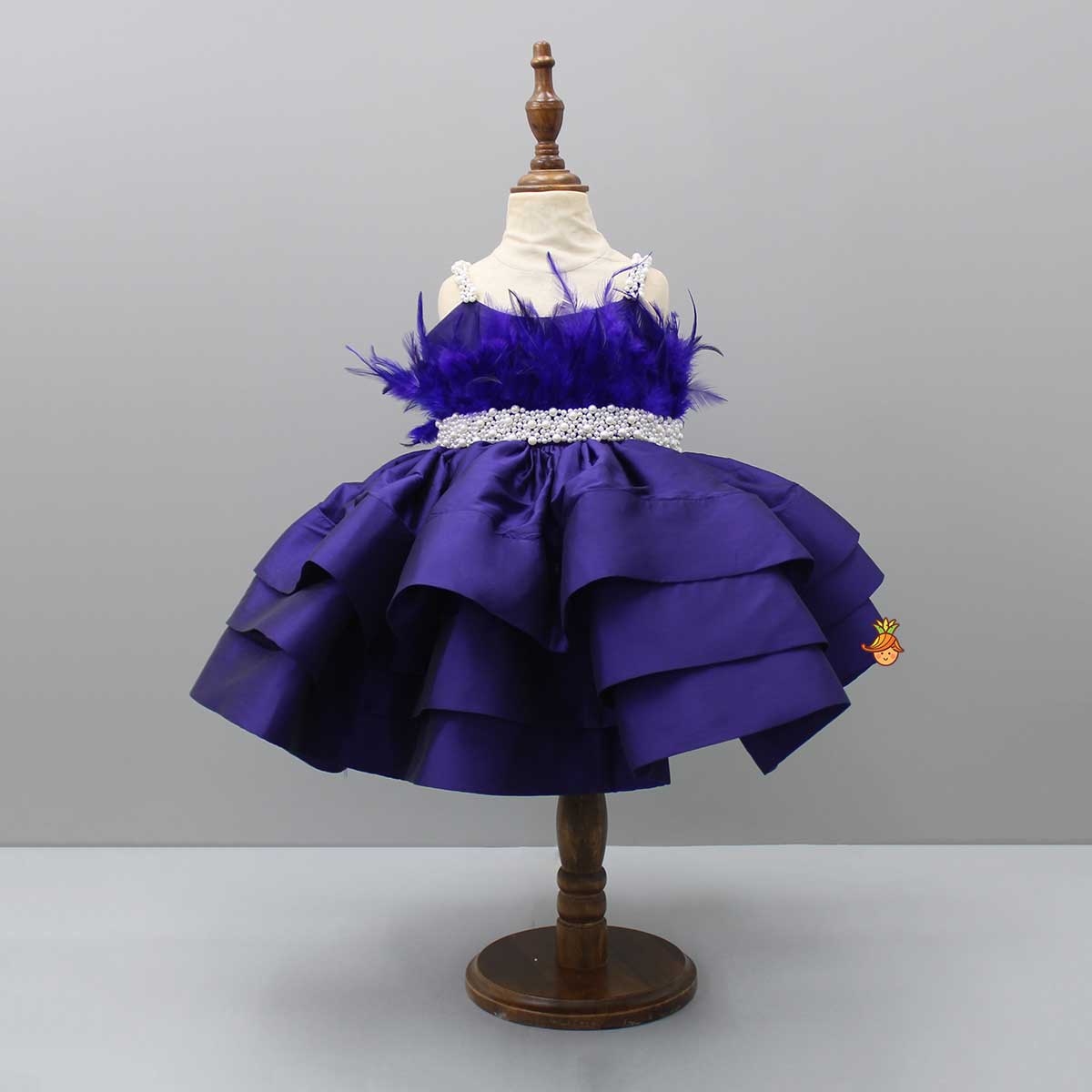 Pre Order: Elegant Purple Layered Dress With Matching Detachable Bow And Head Band