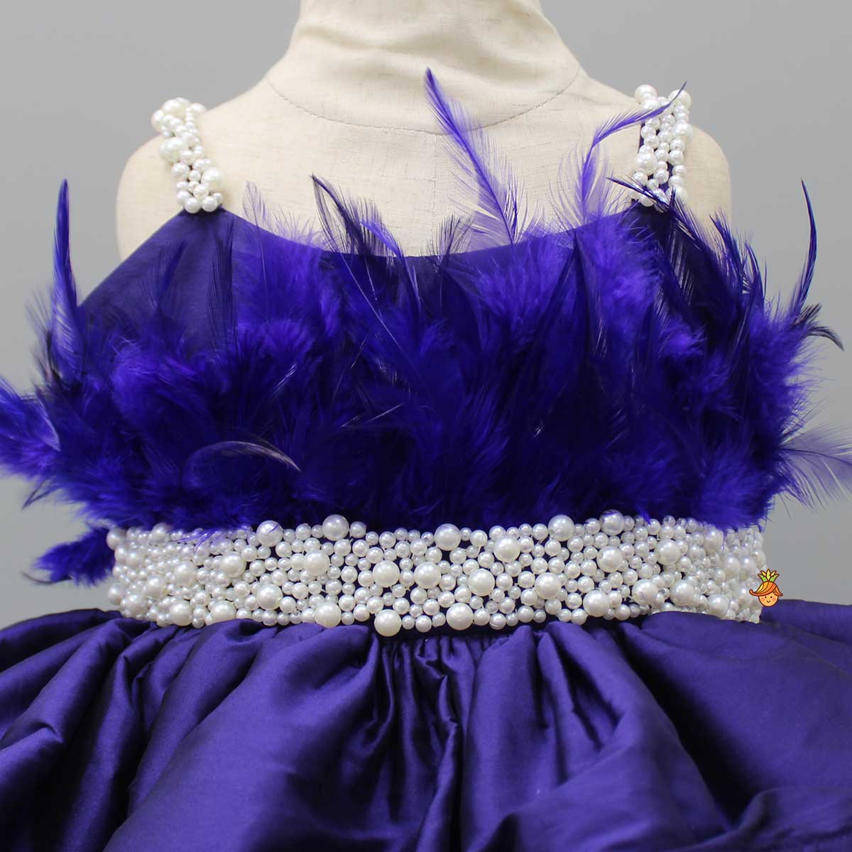 Pre Order: Elegant Purple Layered Dress With Matching Detachable Bow And Head Band