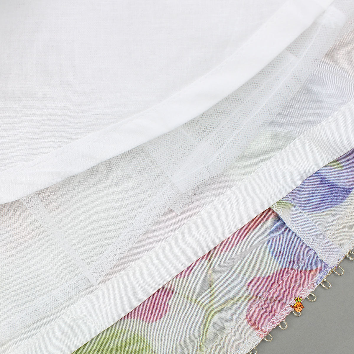 Pre Order: Multicolour Floral Printed Top And Lehenga With Net Dupatta