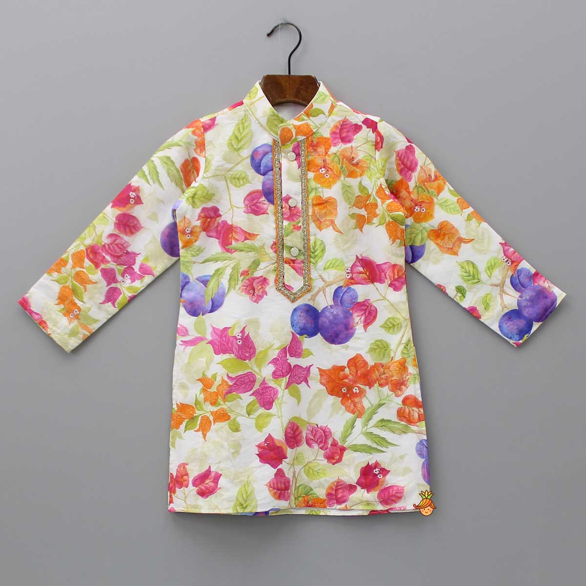 Pre Order: Elegant Floral Printed Multicolour Kurta And Pyjama