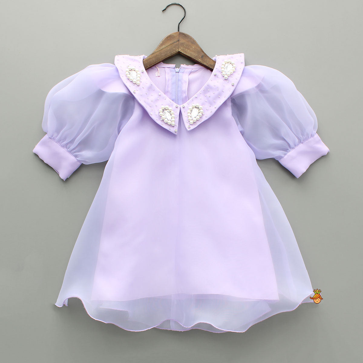 Pre Order: Puff Sleeves Organza Lavender Dress