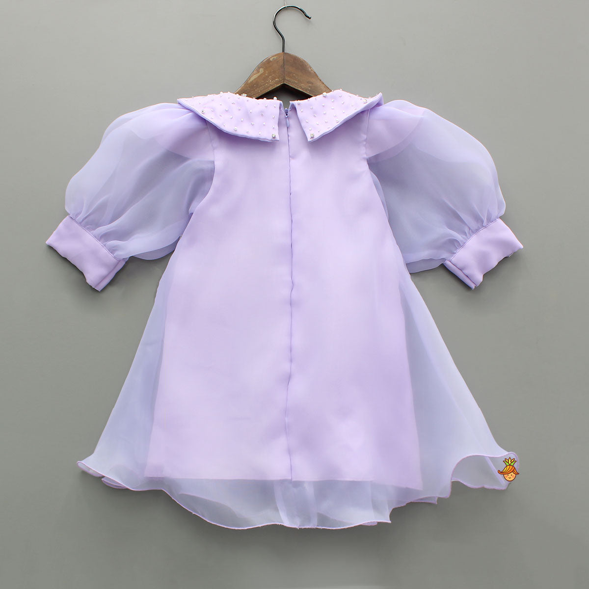 Pre Order: Puff Sleeves Organza Lavender Dress