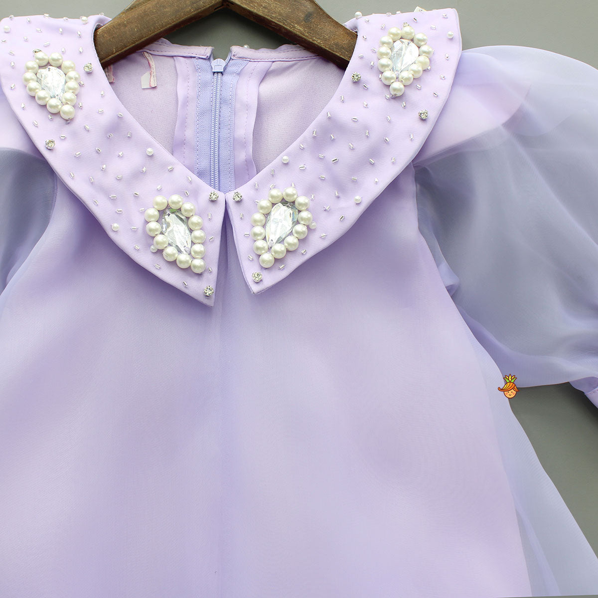 Pre Order: Puff Sleeves Organza Lavender Dress