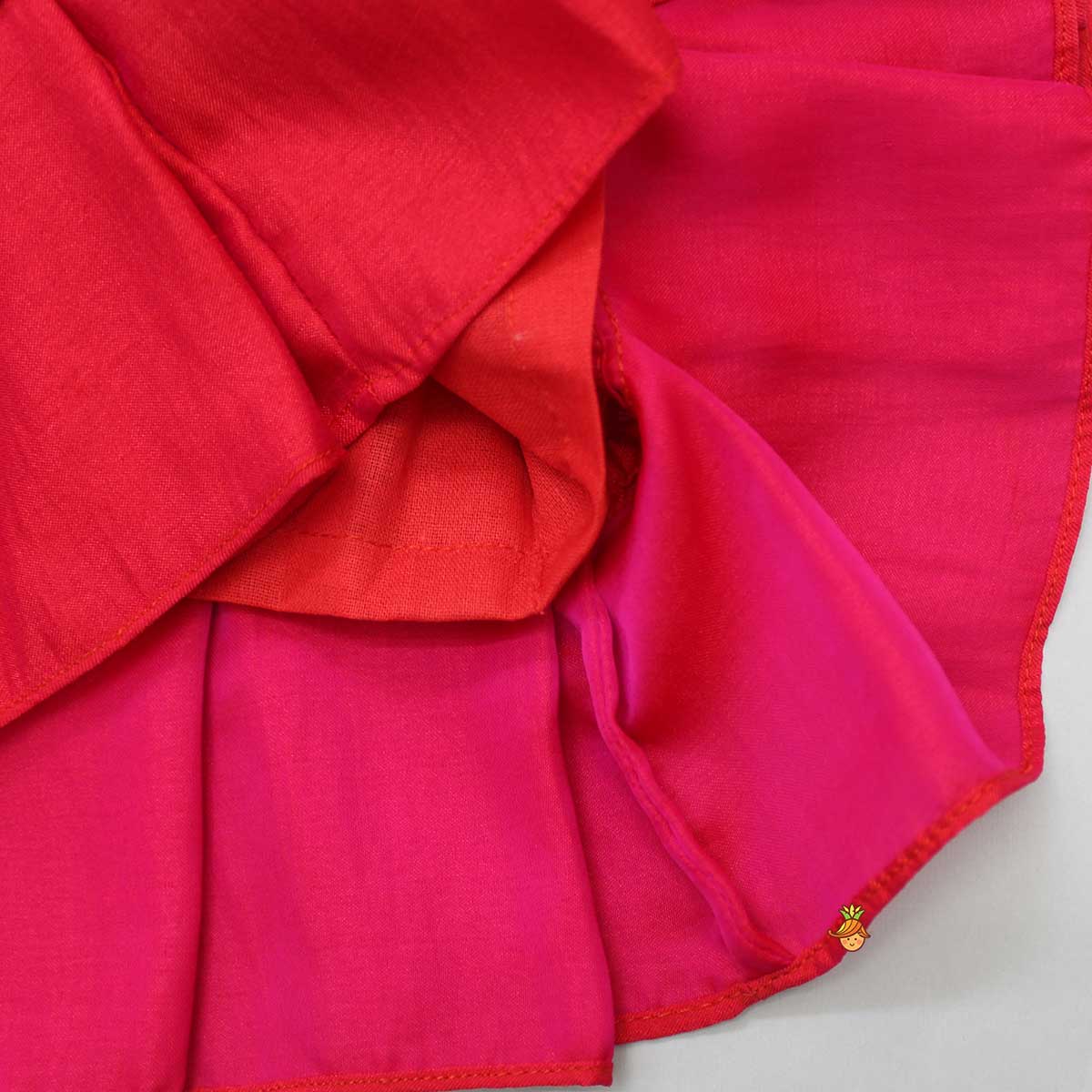 Pre Order: Bird Embroidered Red Top And Bloomer