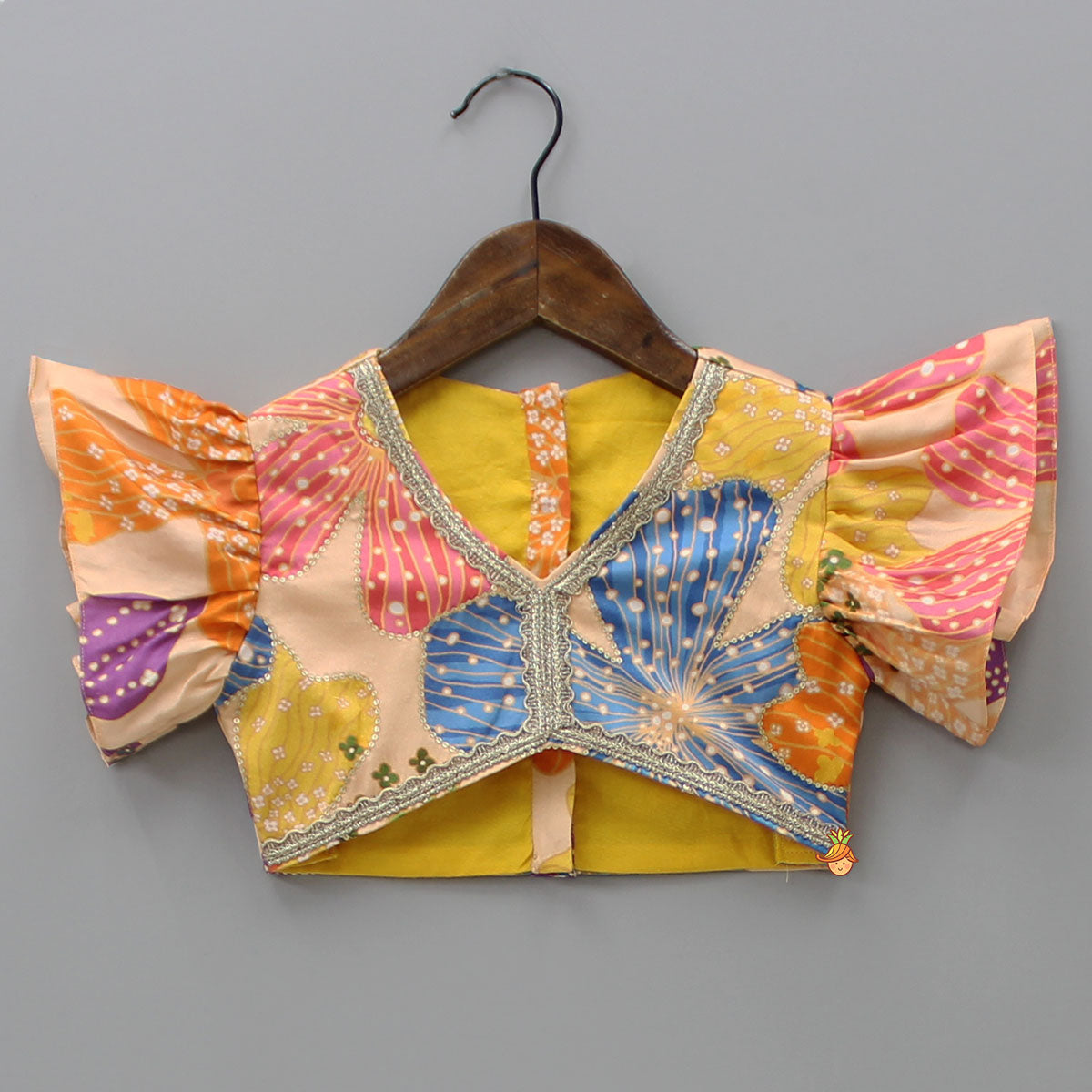 Pre Order: Sequin Floral Printed Top With Lehenga And Net Dupatta