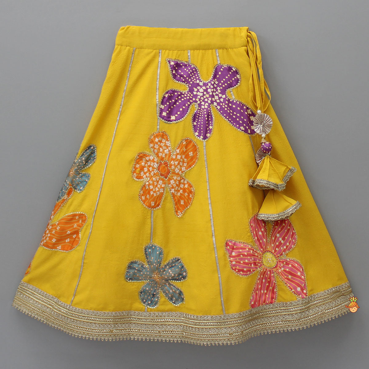 Pre Order: Sequin Floral Printed Top With Lehenga And Net Dupatta