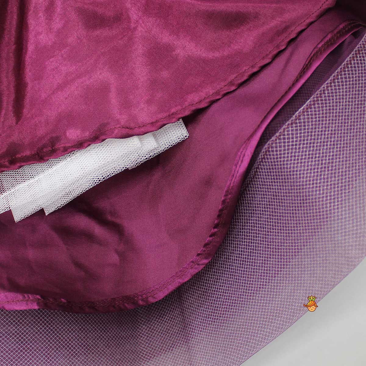 Layered Wine Dress And Detachable Bow With Swirled Headband