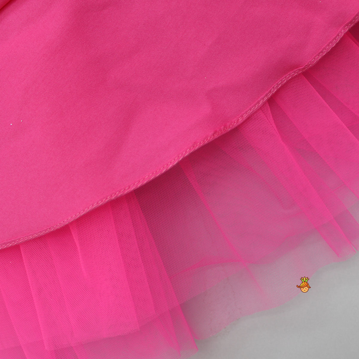 Pre Order: One Shoulder Ruffle Layered Net Pink Dress