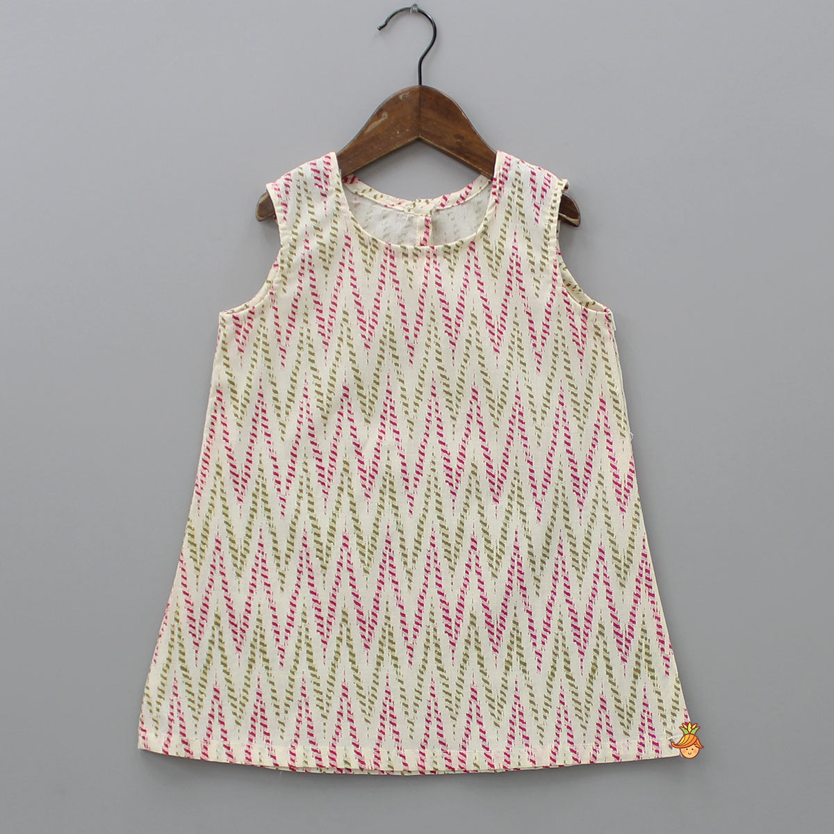 Pre Order: Off White Printed Top With Front Tie-Up Knot Jacket And Pant