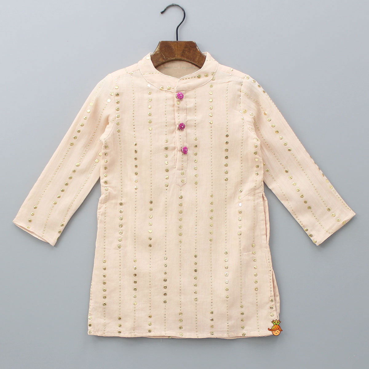 Embroidered Kurta And Jacket With Pyjama