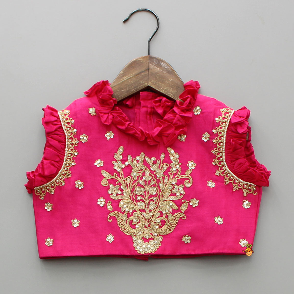 Pre Order: Sequin Embroidered Pink Top And Lehenga With Matching Net Dupatta