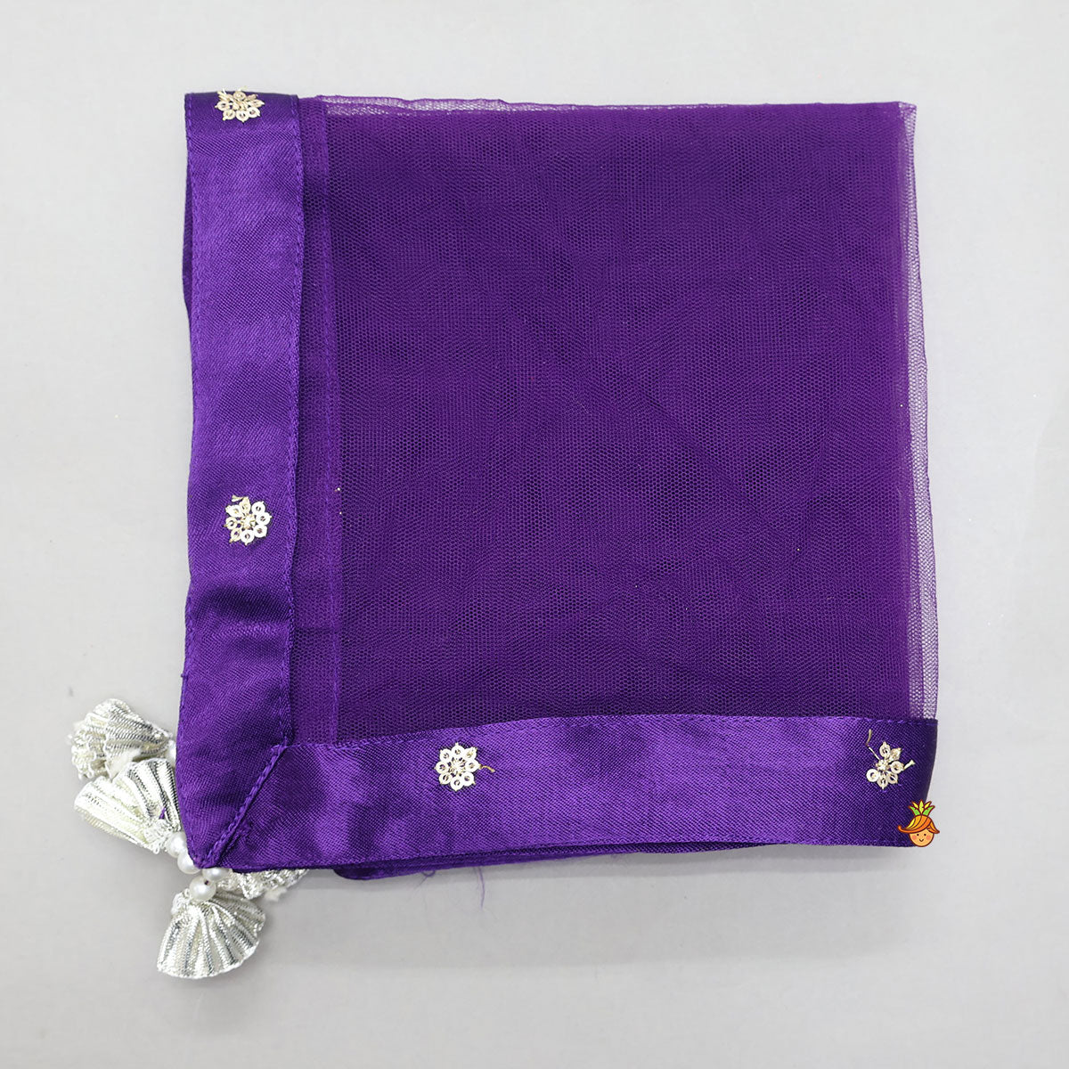 Pre Order: Sequins And Thread Embroidered Purple Strappy Kurti With Palazzo And Net Dupatta