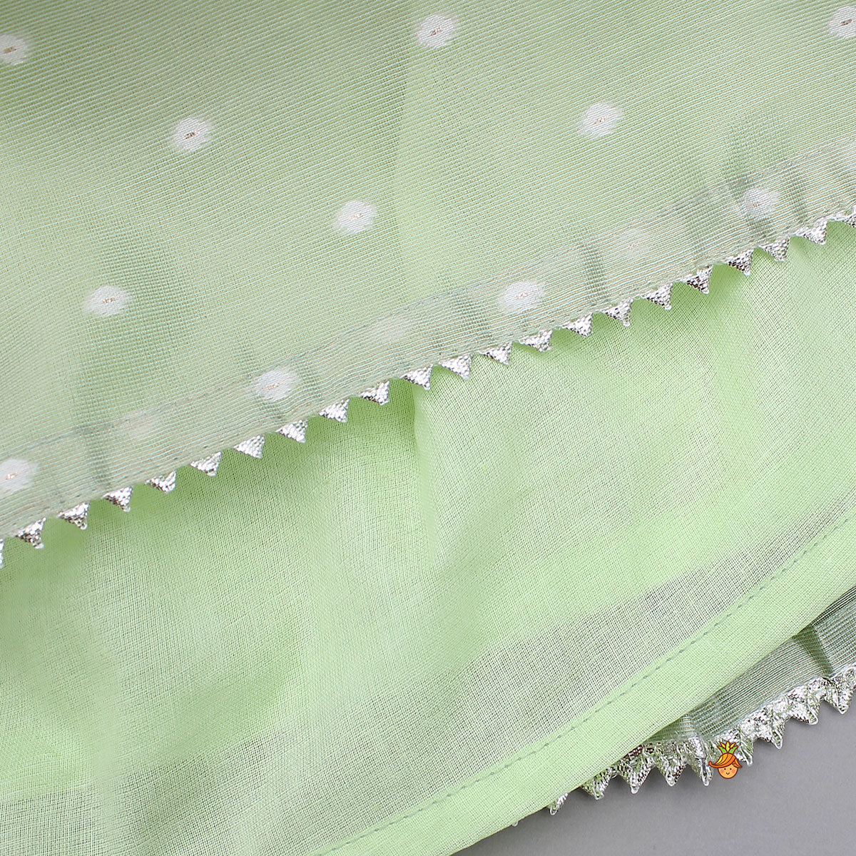 Pre Order: Green Butti Work Embroidered Top With Lehenga