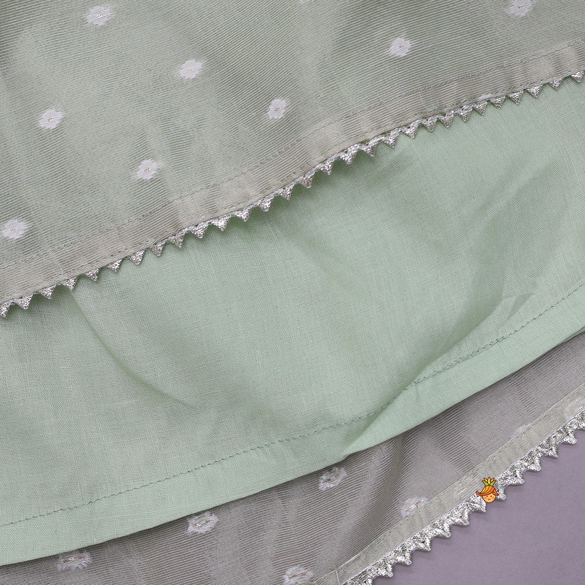 Pre Order: Green Butti Work Embroidered Top With Lehenga