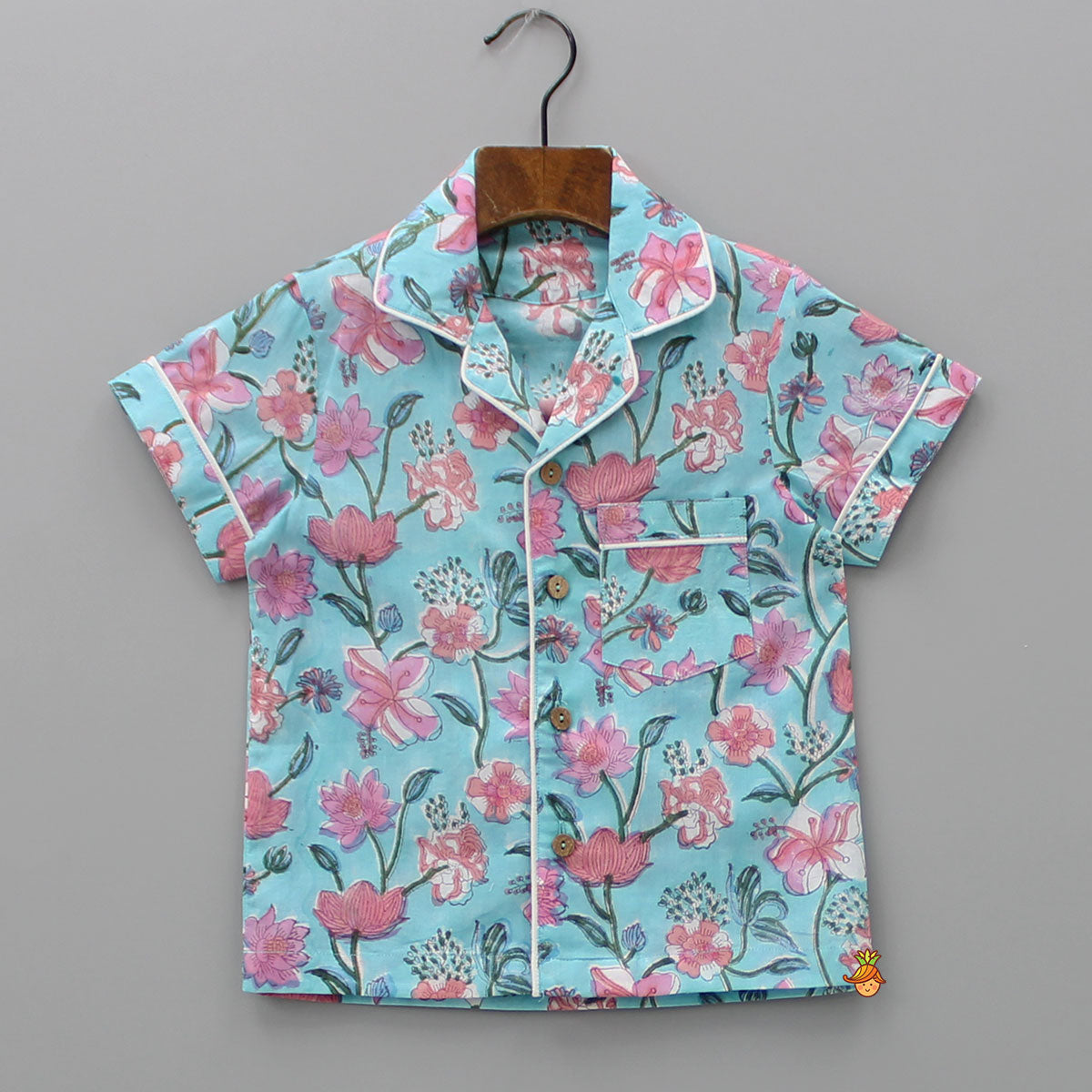 Pre Order: Hand Block Floral Printed Multicolour Sleepwear
