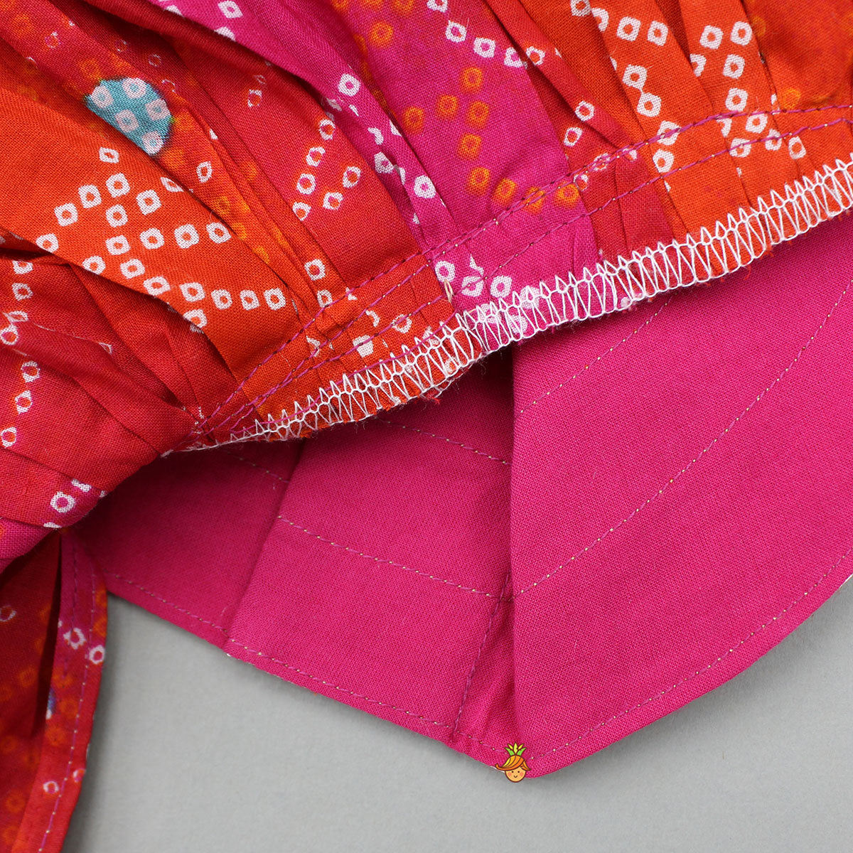 Pre Order: Printed Stylish Kurti And Lehenga With Attached Matching Potli And Dupatta