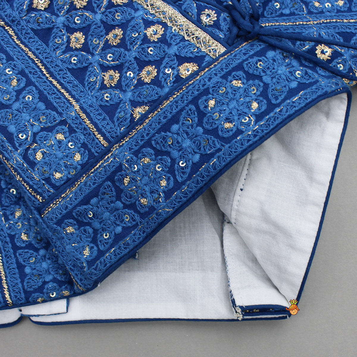 Pre Order: Sequin And Thread Embroidered Top And Pleated Lehenga With Net Dupatta And Matching Potli