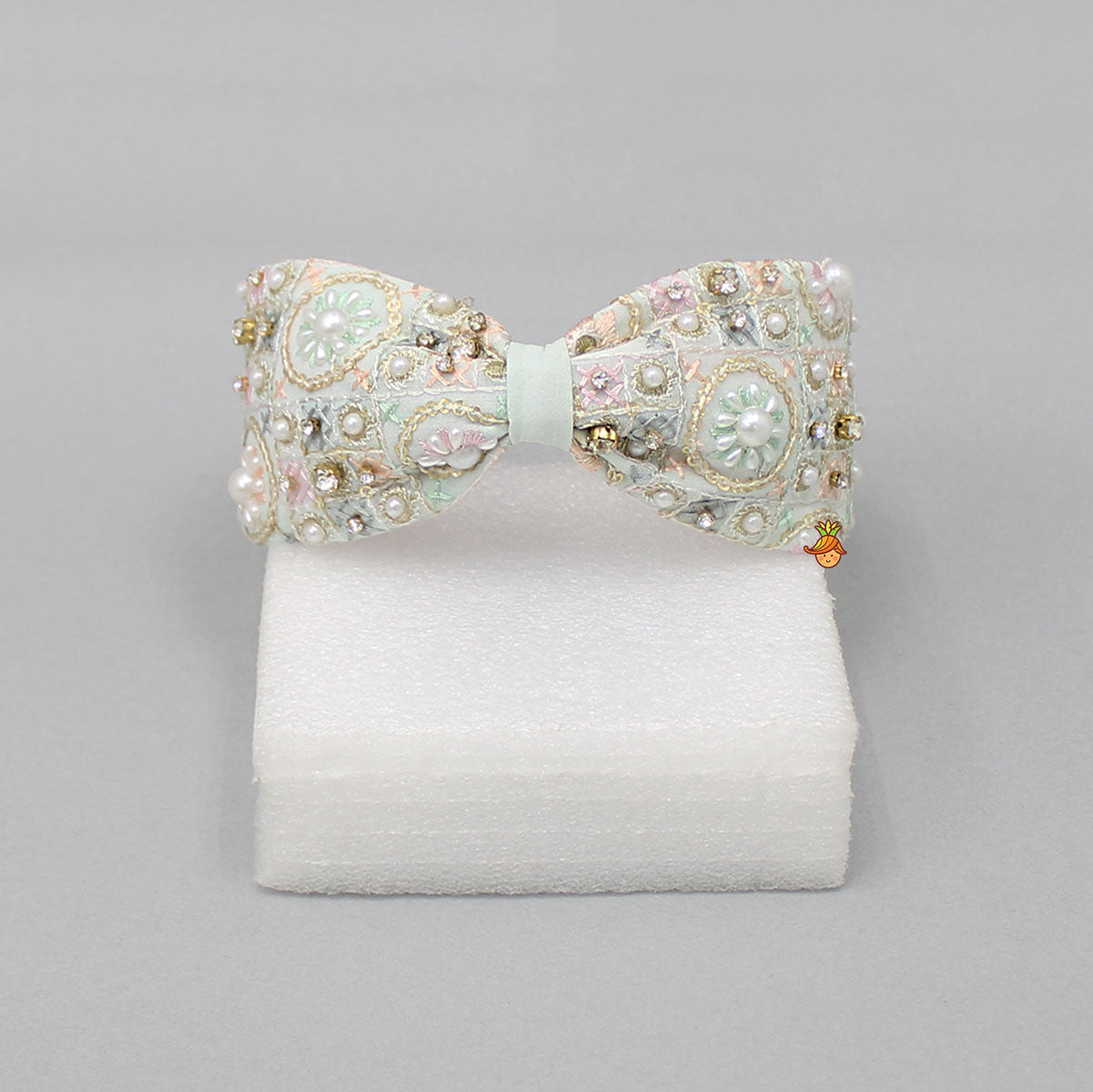 Embroidered Sequins And Beaded Work Green Hairband