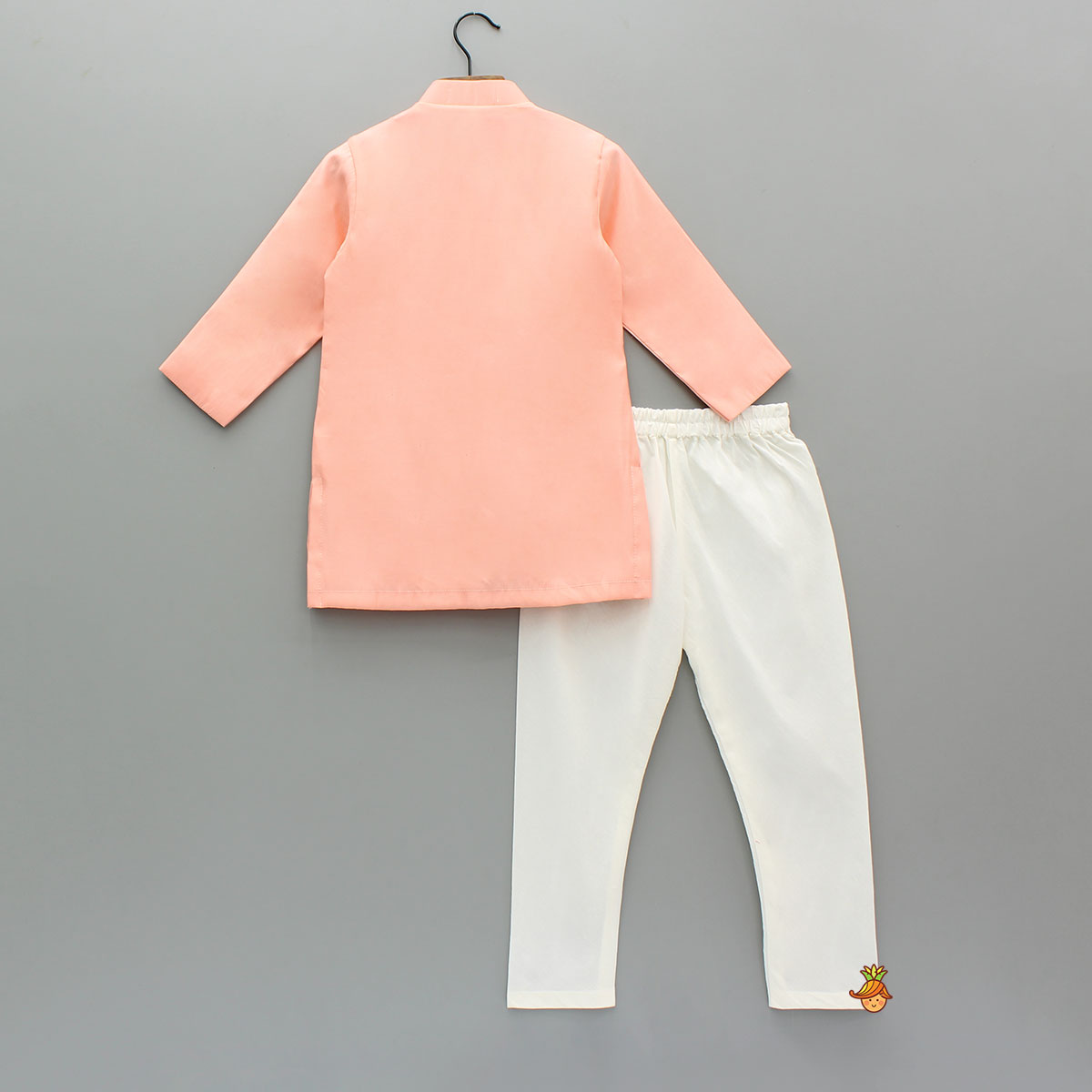 Pre Order: Diya Embroidered Peach Kurta And Churidar