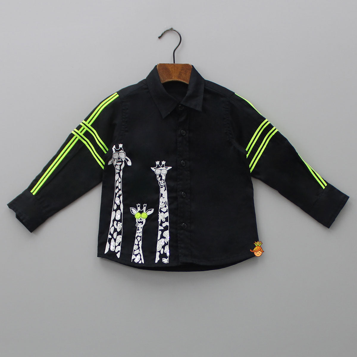 Pre Order: Animal Embroidered Black Shirt