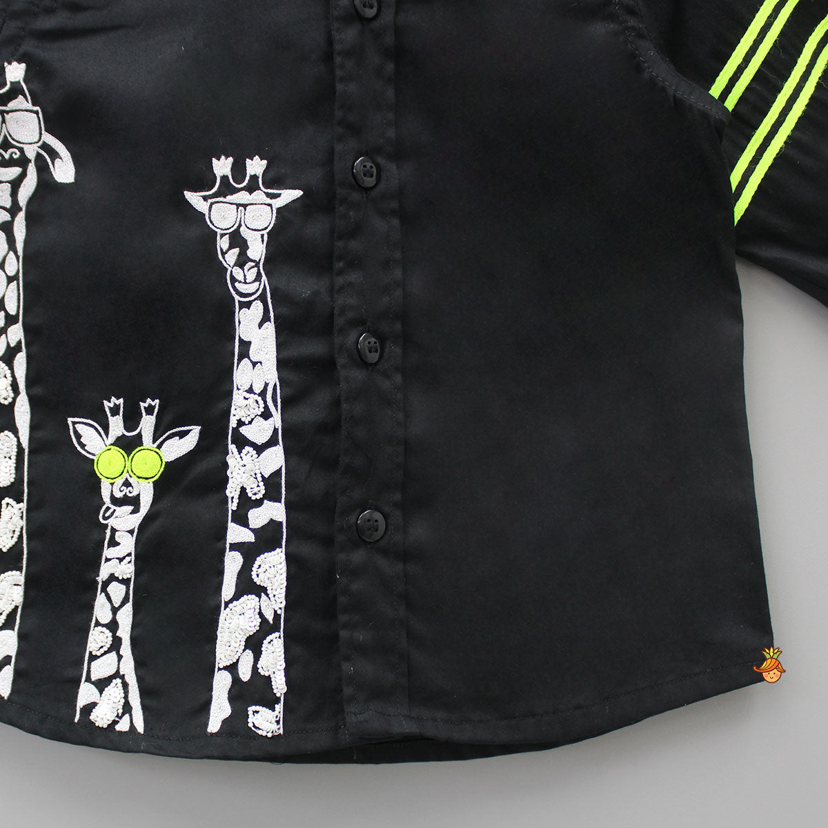 Pre Order: Animal Embroidered Black Shirt