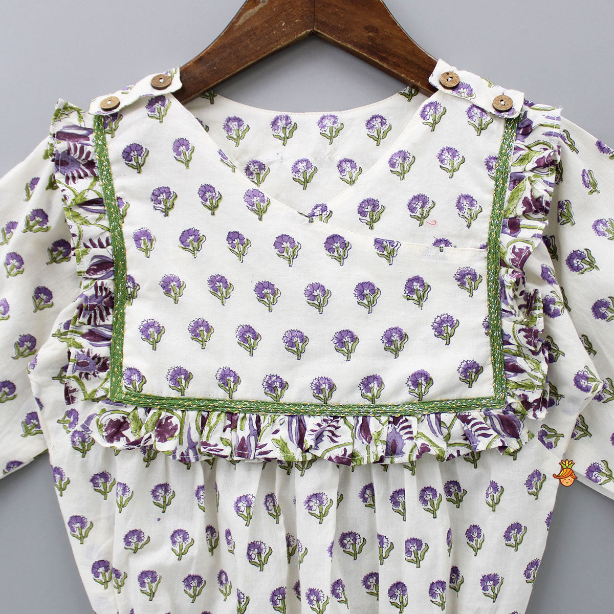 Pre Order: Floral Printed Bodysuit With Overlap Front