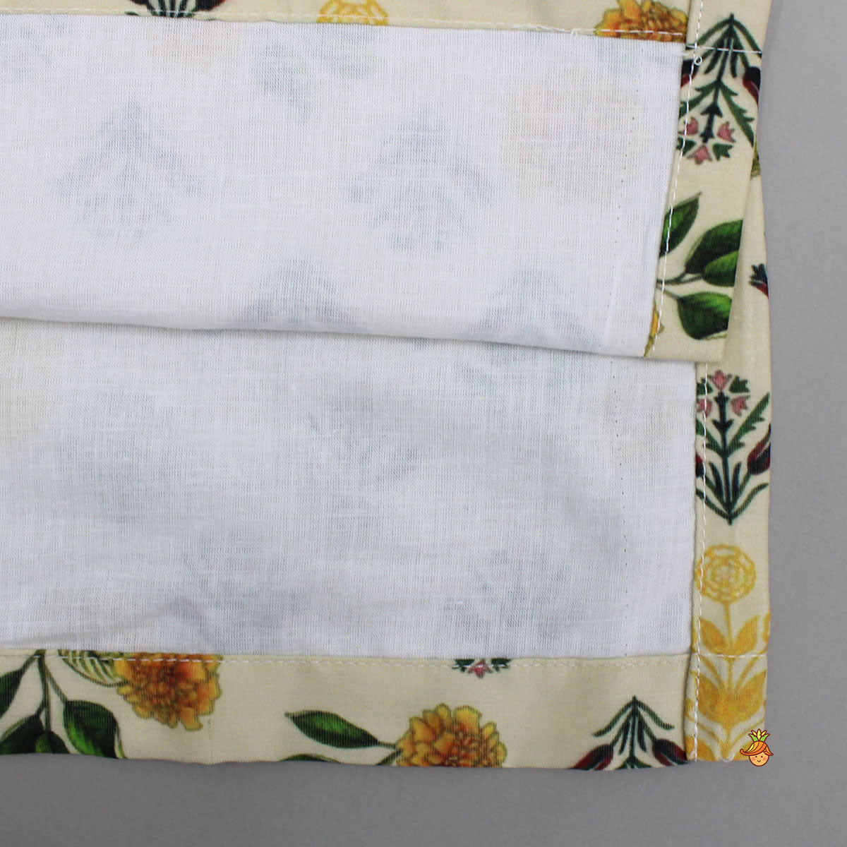 Pre Order: Beige Floral Printed Kurta With Pyjama
