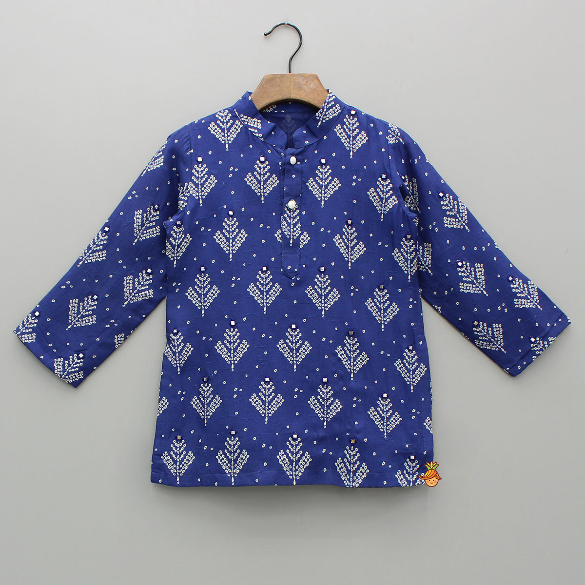 Pre Order: Printed Blue Kurta And Pyjama