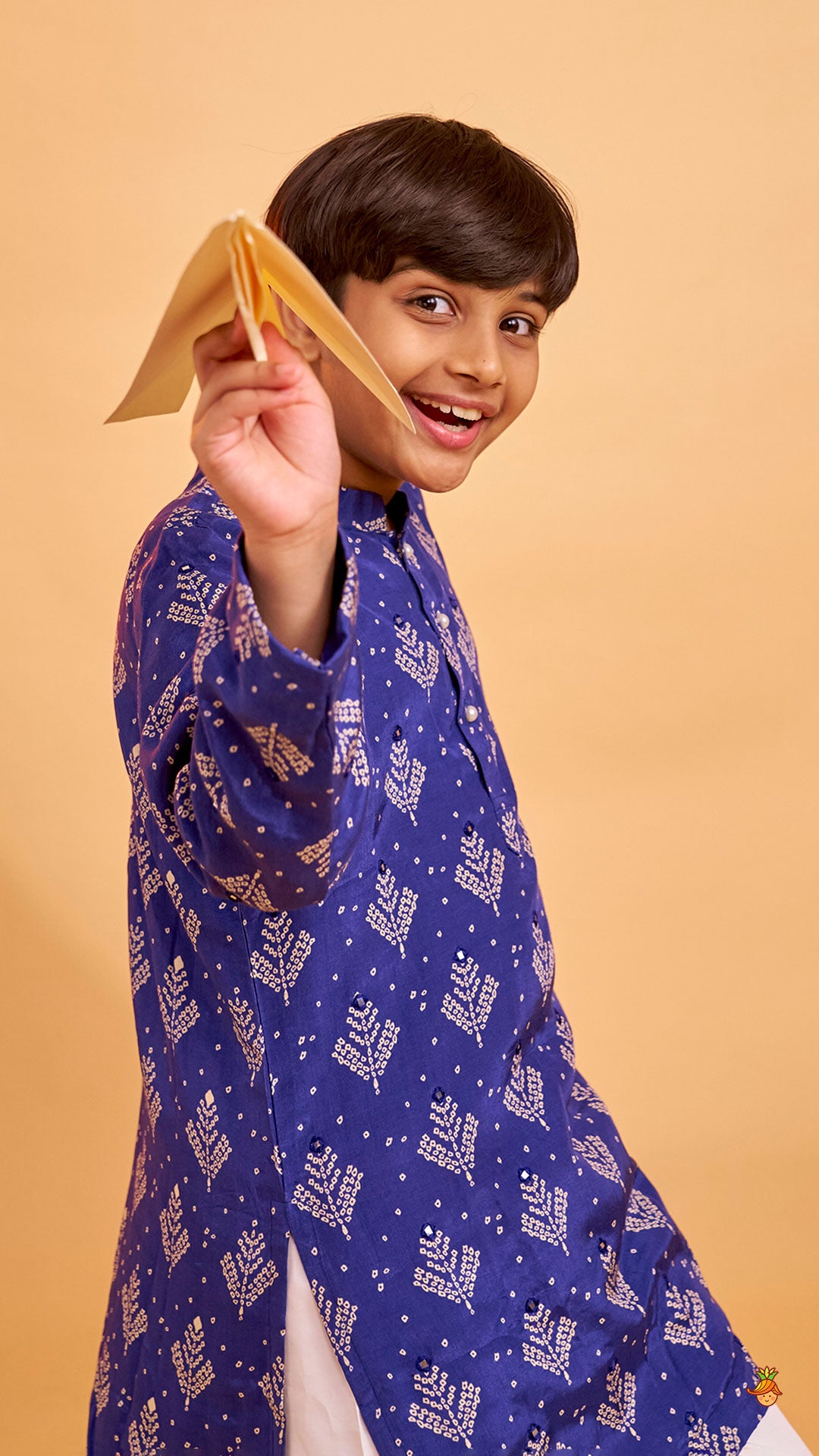 Pre Order: Printed Blue Kurta And Pyjama