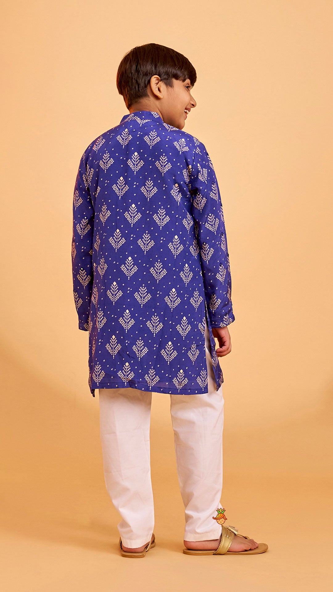 Pre Order: Printed Blue Kurta And Pyjama