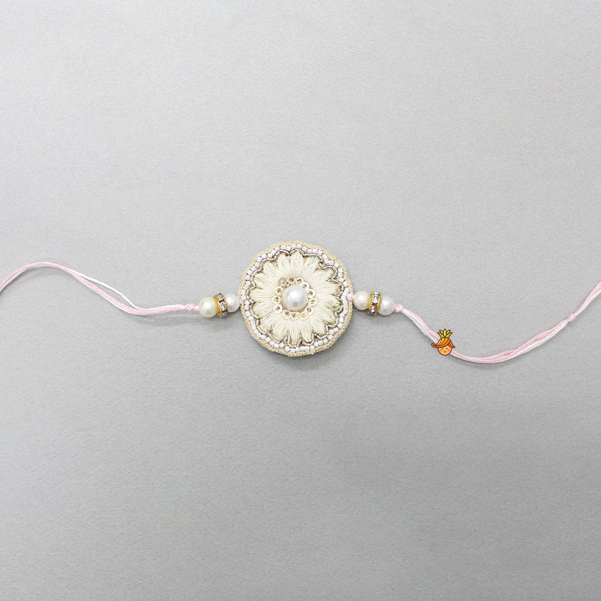 Flower Design Hand Embroidered Rakhi